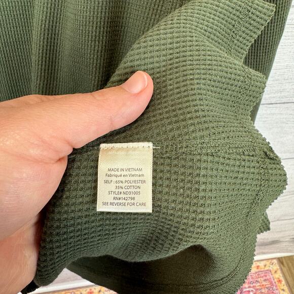 New In Women's Green Waffle Knit Long Sleeve Tunic Top Size Medium - Picture 7 of 8